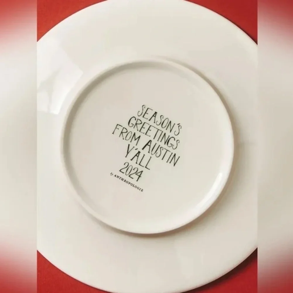 NWT 2024 Anthropologie Holiday in The City Austin Dessert Plate